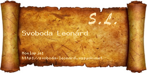 Svoboda Leonárd névjegykártya