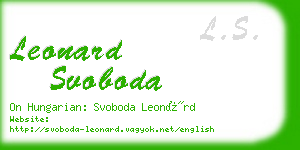 leonard svoboda business card